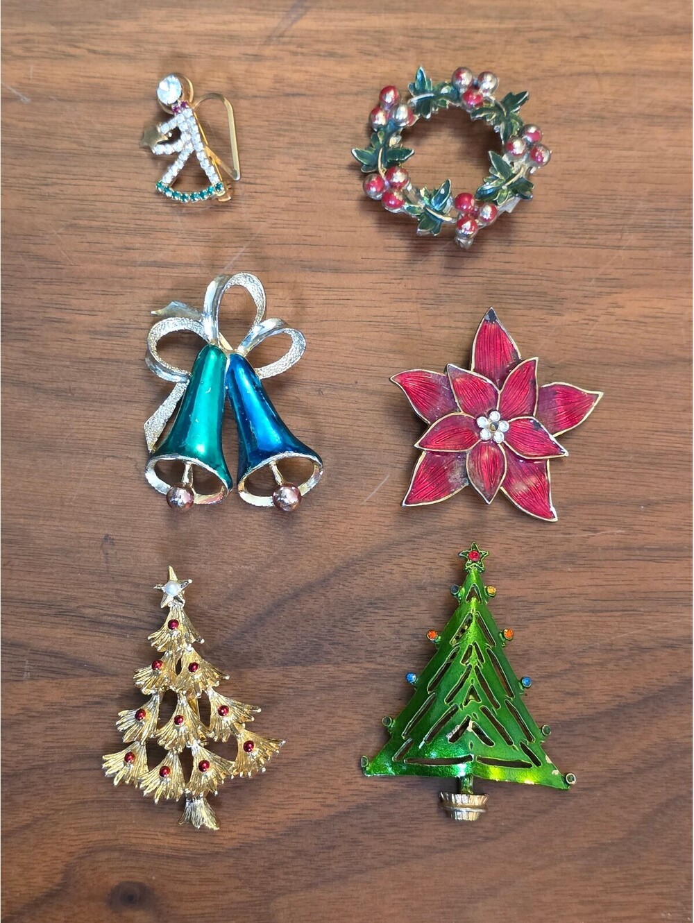 Vintage Lot of 6 Christmas Brooches - Eisenberg Ice Gerry's